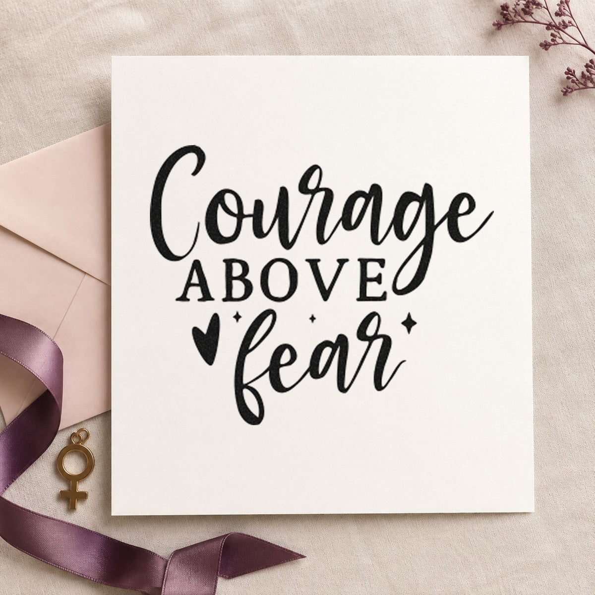 Courage Above Fear Heart Pre-Inked Stamp – PSI in use 9