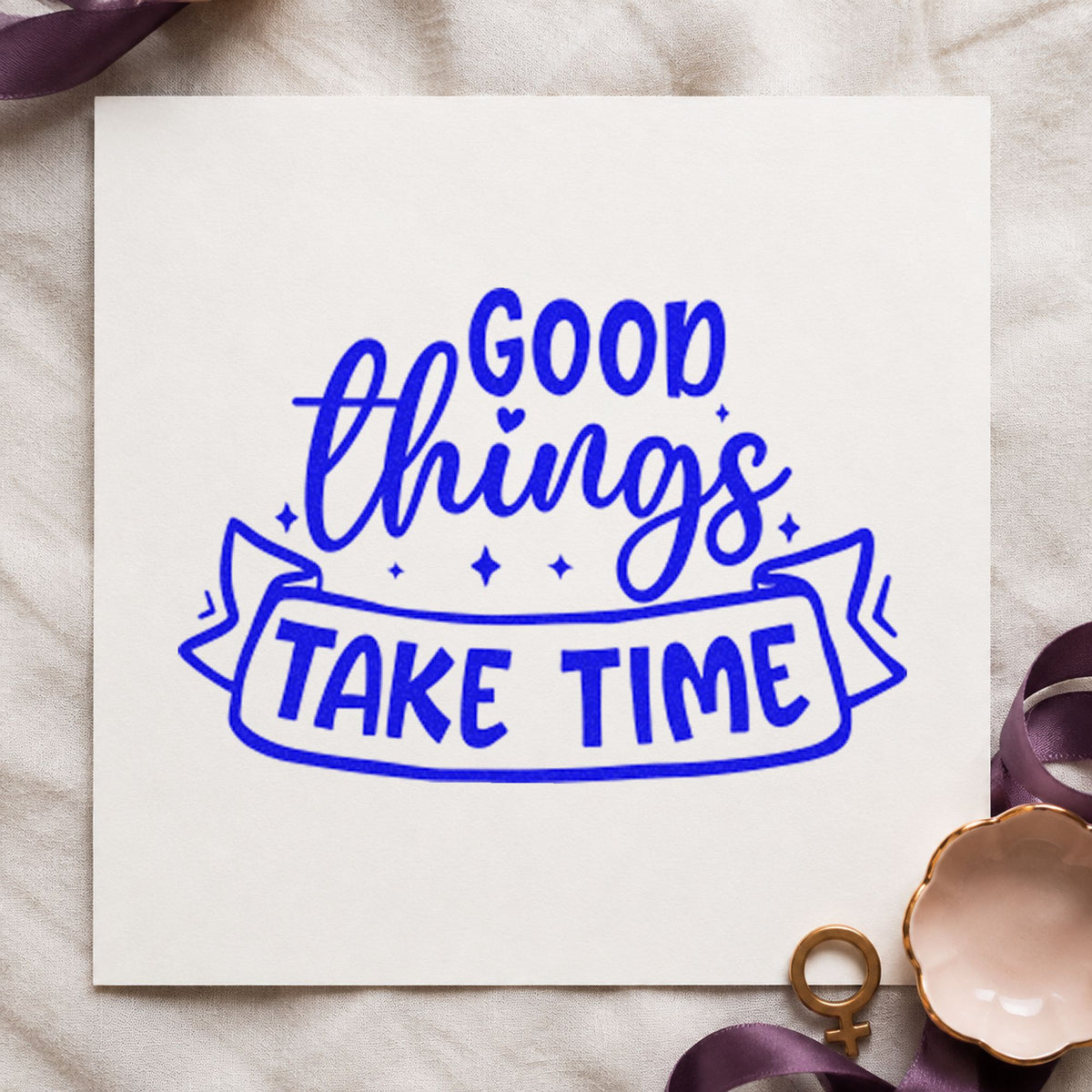 Good Things Take Time Sparkle Accents Stamp – Self-Inking in use 5