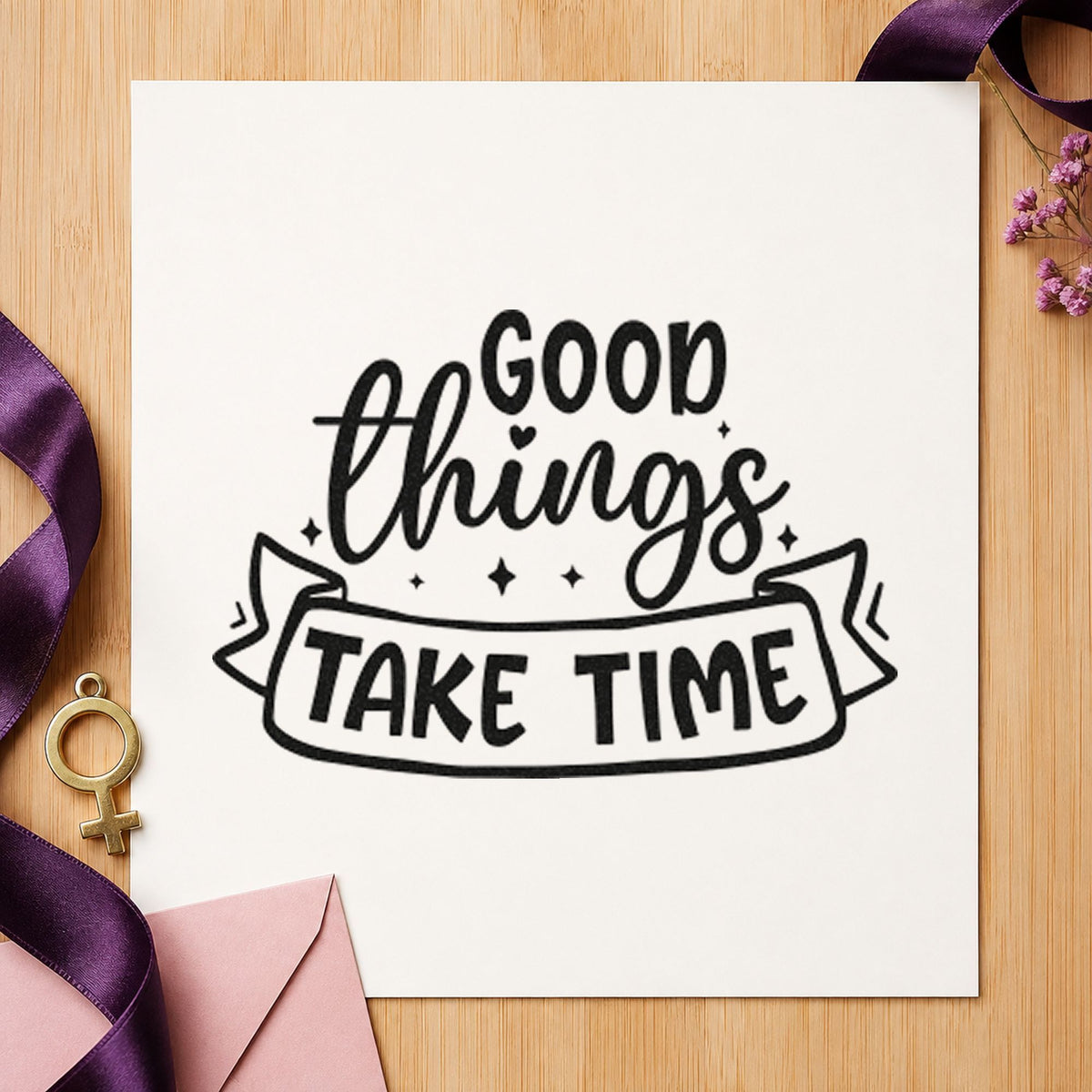 Good Things Take Time Sparkle Accents Stamp – Self-Inking in use 9