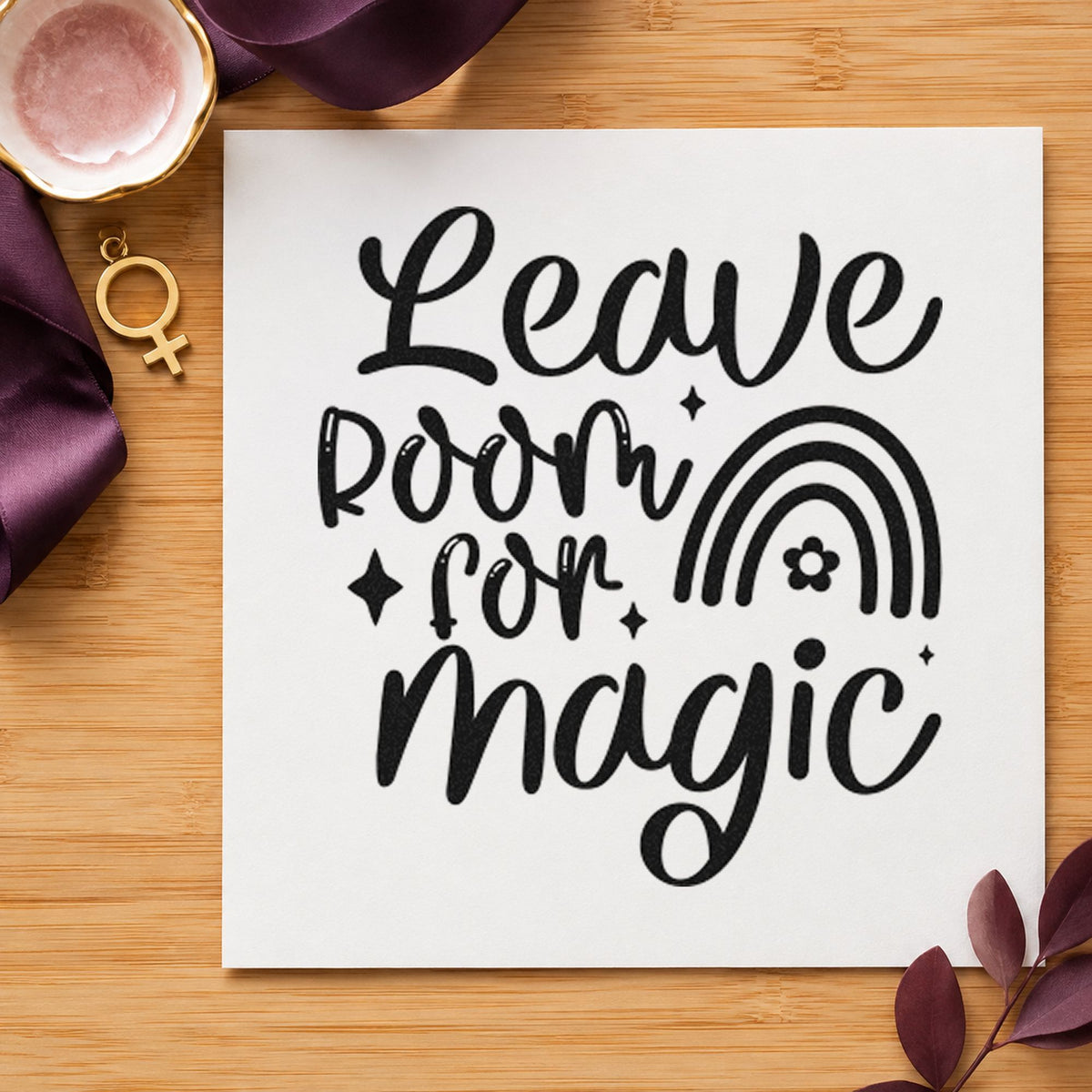 Leave Room Magic Rainbow Floral Accents PSI Pre-Inked Stamp in use 3