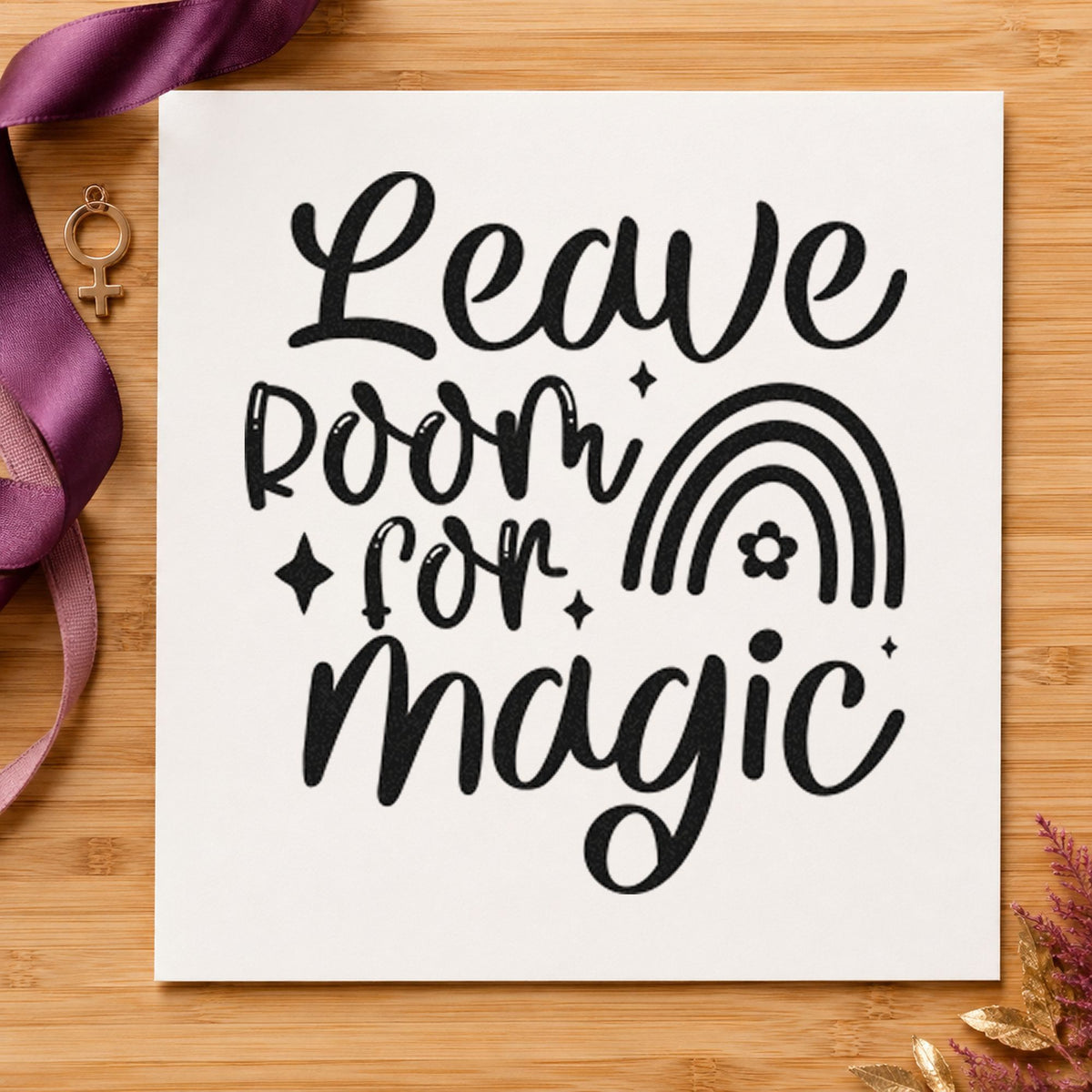 Leave Room Magic Rainbow Floral Accents PSI Pre-Inked Stamp in use 4