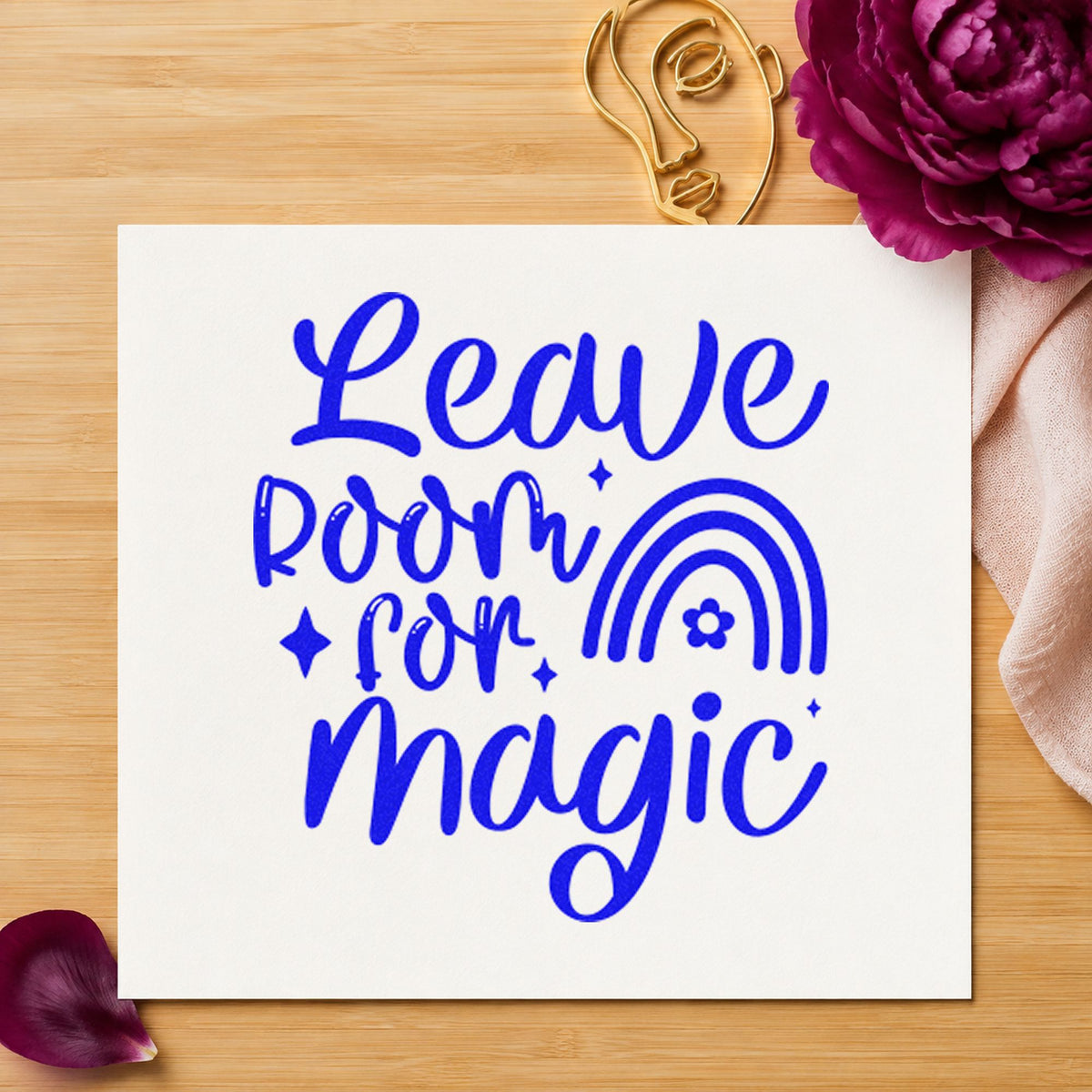 Leave Room Magic Rainbow Floral Accents Hand Stamp – Duo in use 6