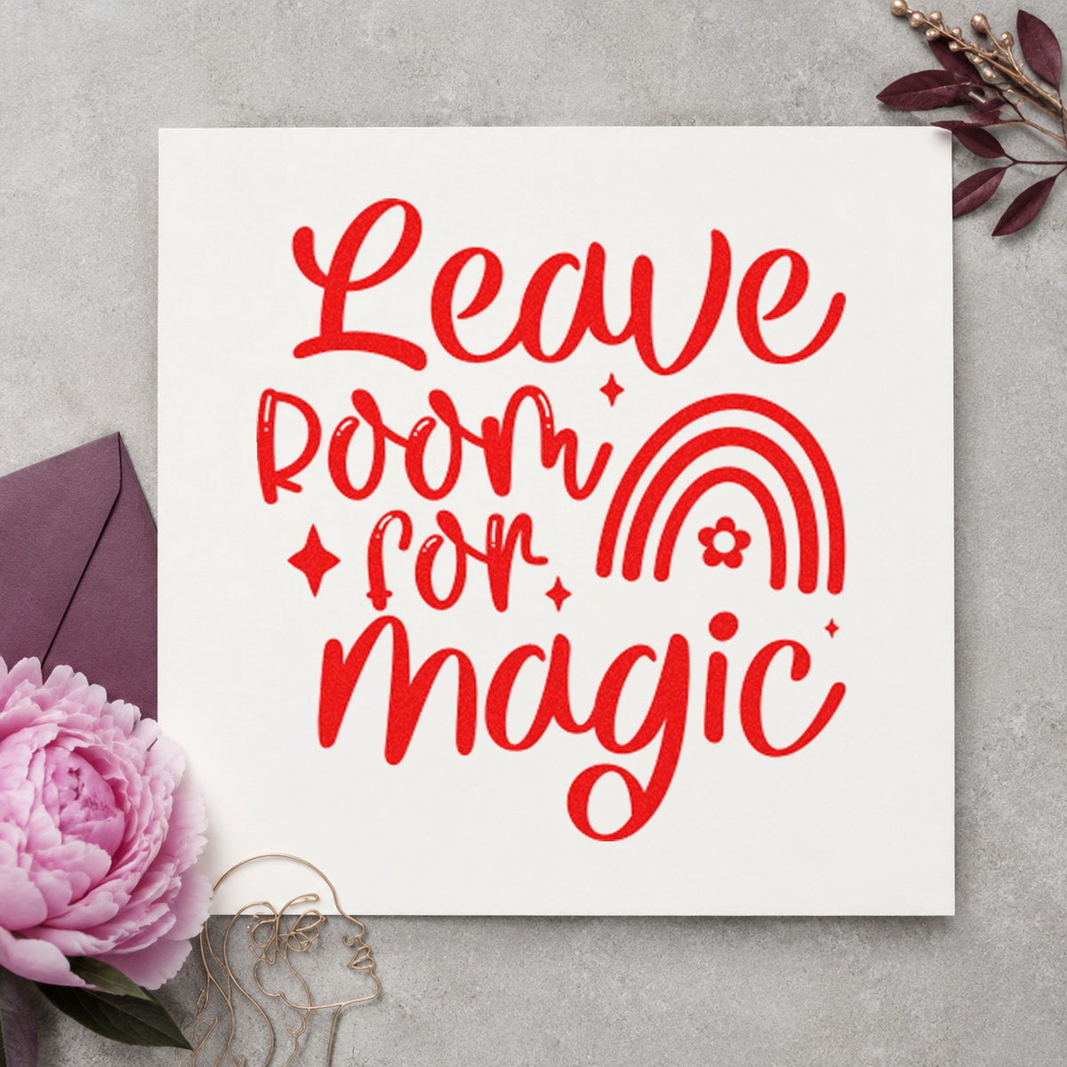 Leave Room Magic Rainbow Floral Accents Hand Stamp – Duo in use 8