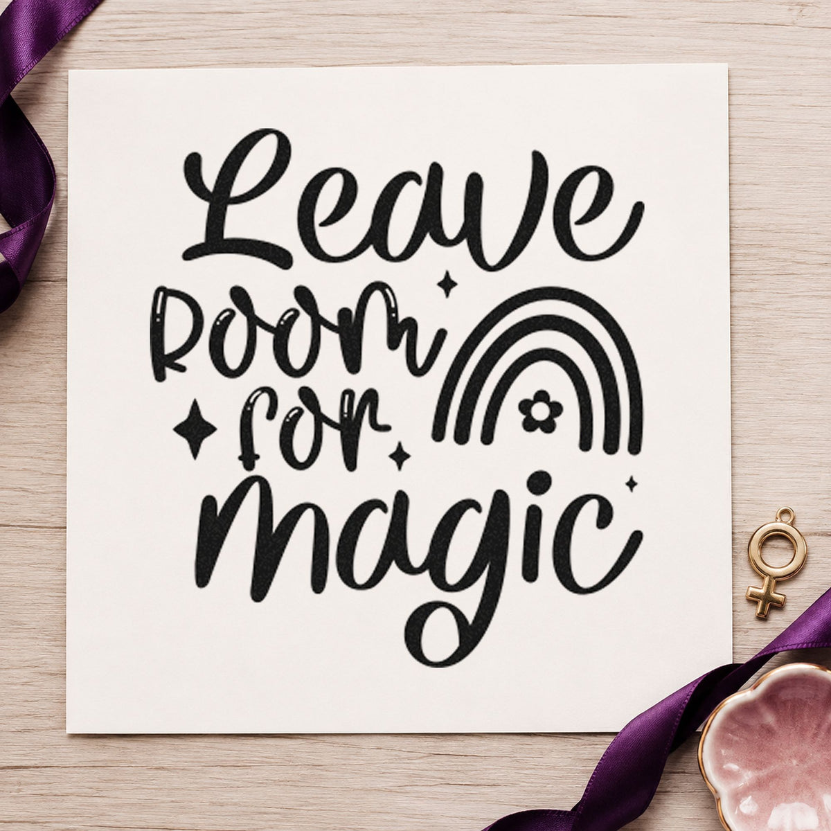 Leave Room Magic Rainbow Floral Accents Stamp – Self-Inking in use 9