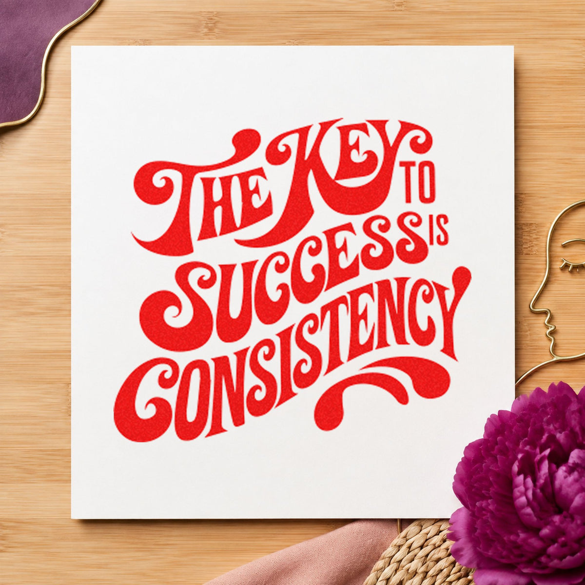 The Key To Success Is Consistency Self-Inking Stamp in use 7