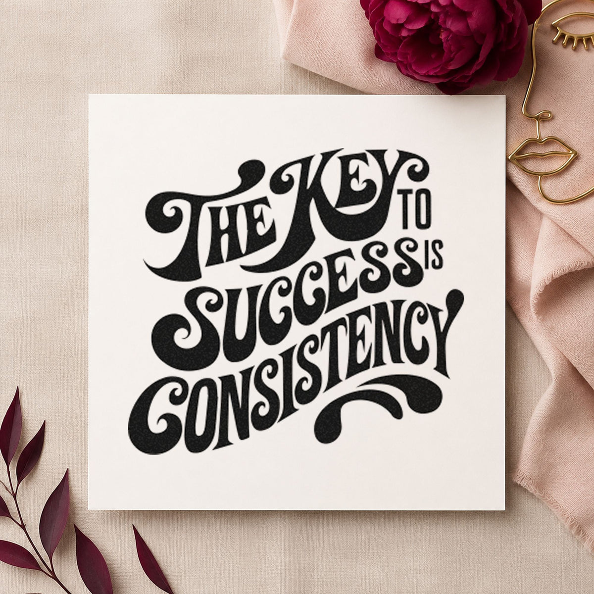 The Key To Success Is Consistency Self-Inking Stamp in use 9