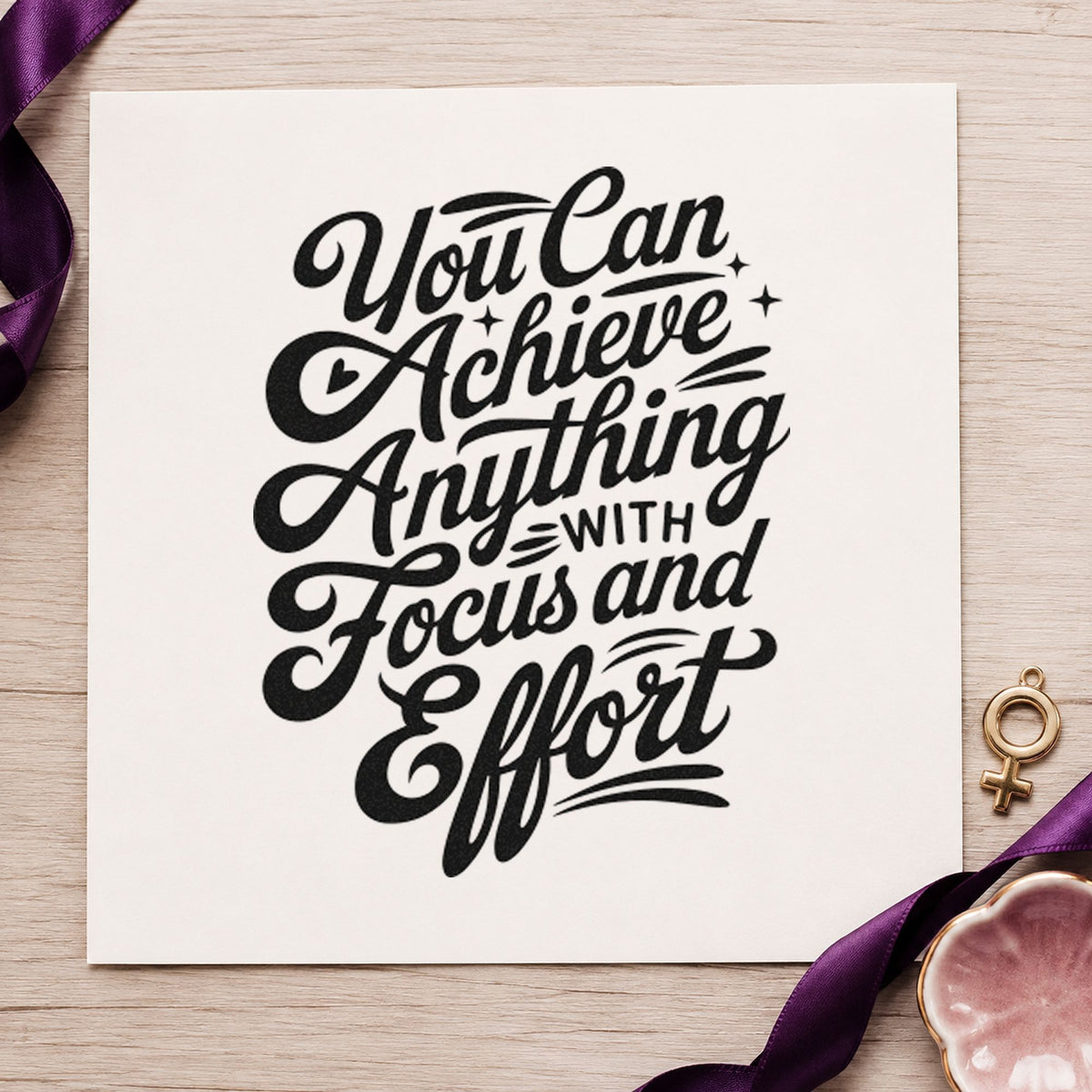 You Can Achieve Anything With Focus And Effort Pre-Inked Stamp – Slim in use 3