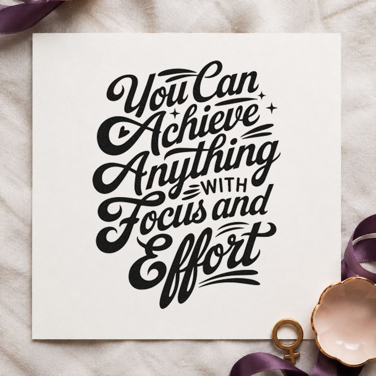 You Can Achieve Anything With Focus And Effort Pre-Inked Stamp – Slim in use 4