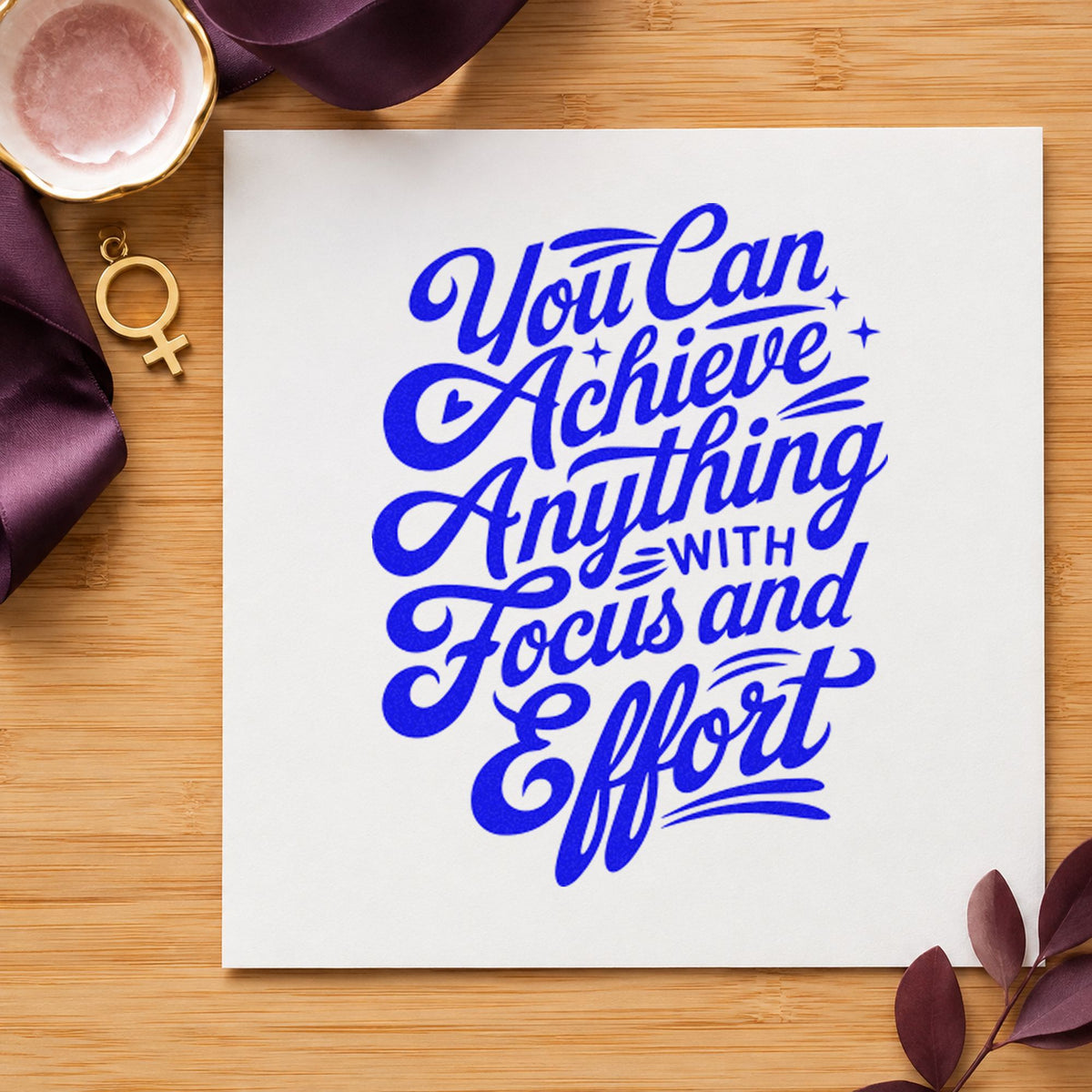 You Can Achieve Anything With Focus And Effort Pre-Inked Stamp – Slim in use 5