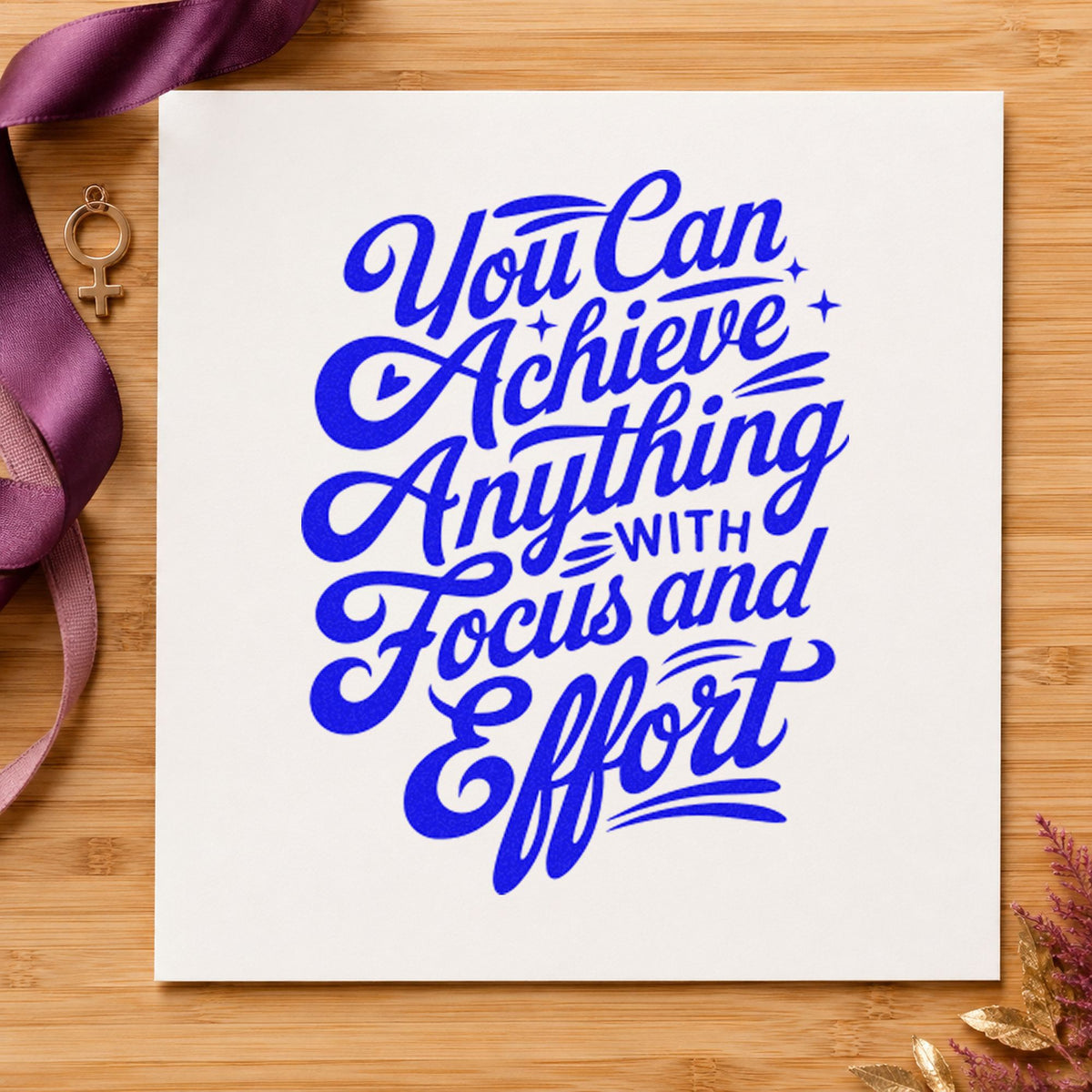 You Can Achieve Anything With Focus And Effort Pre-Inked Stamp – Slim in use 6