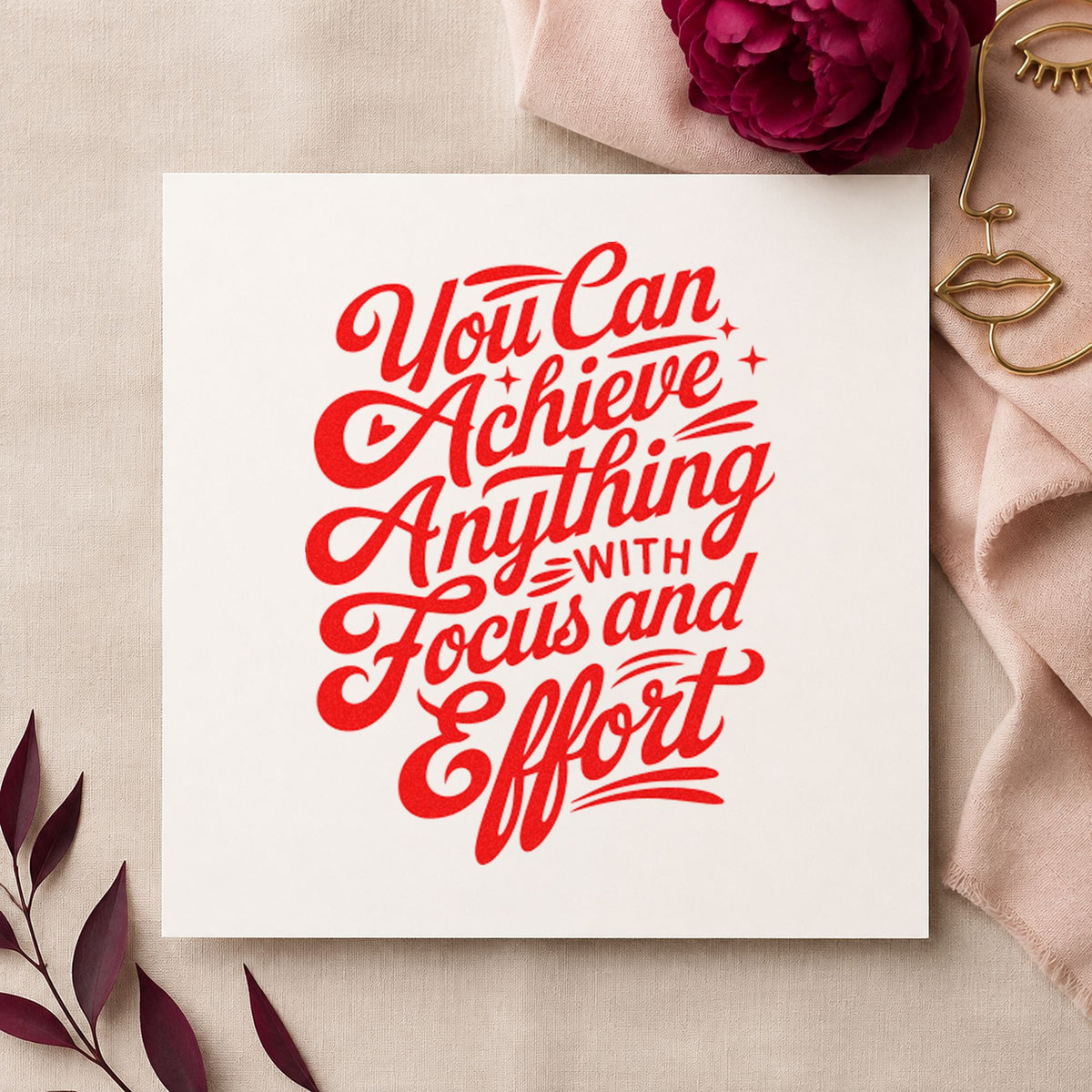 You Can Achieve Anything With Focus And Effort Pre-Inked Stamp – Slim in use 7