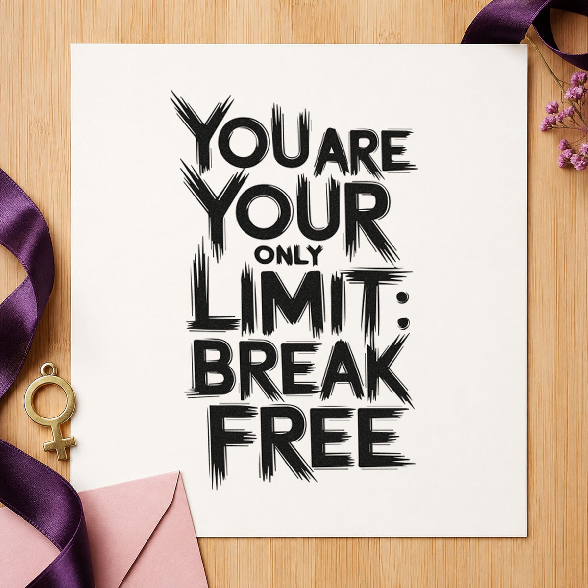 Your Only Limit Free rubber stamp printed in black ink, ready for run log sheet and similar paper crafts.