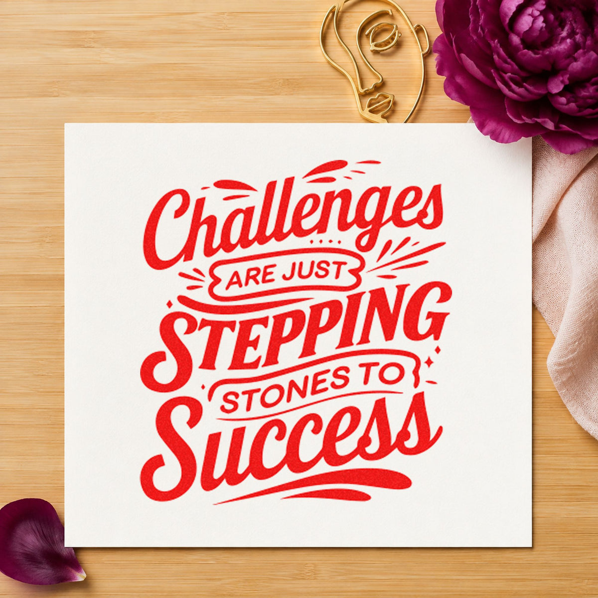 Challenges Stepping Stones Success Self-Inking Stamp in use 8