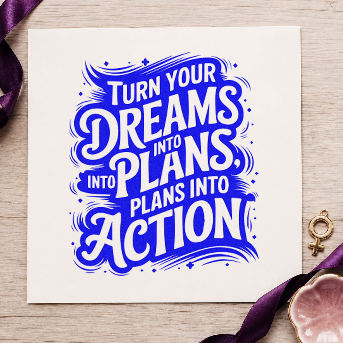 Dreams Plans Action Ornate Lettering Stamp – Self-Inking in use 6