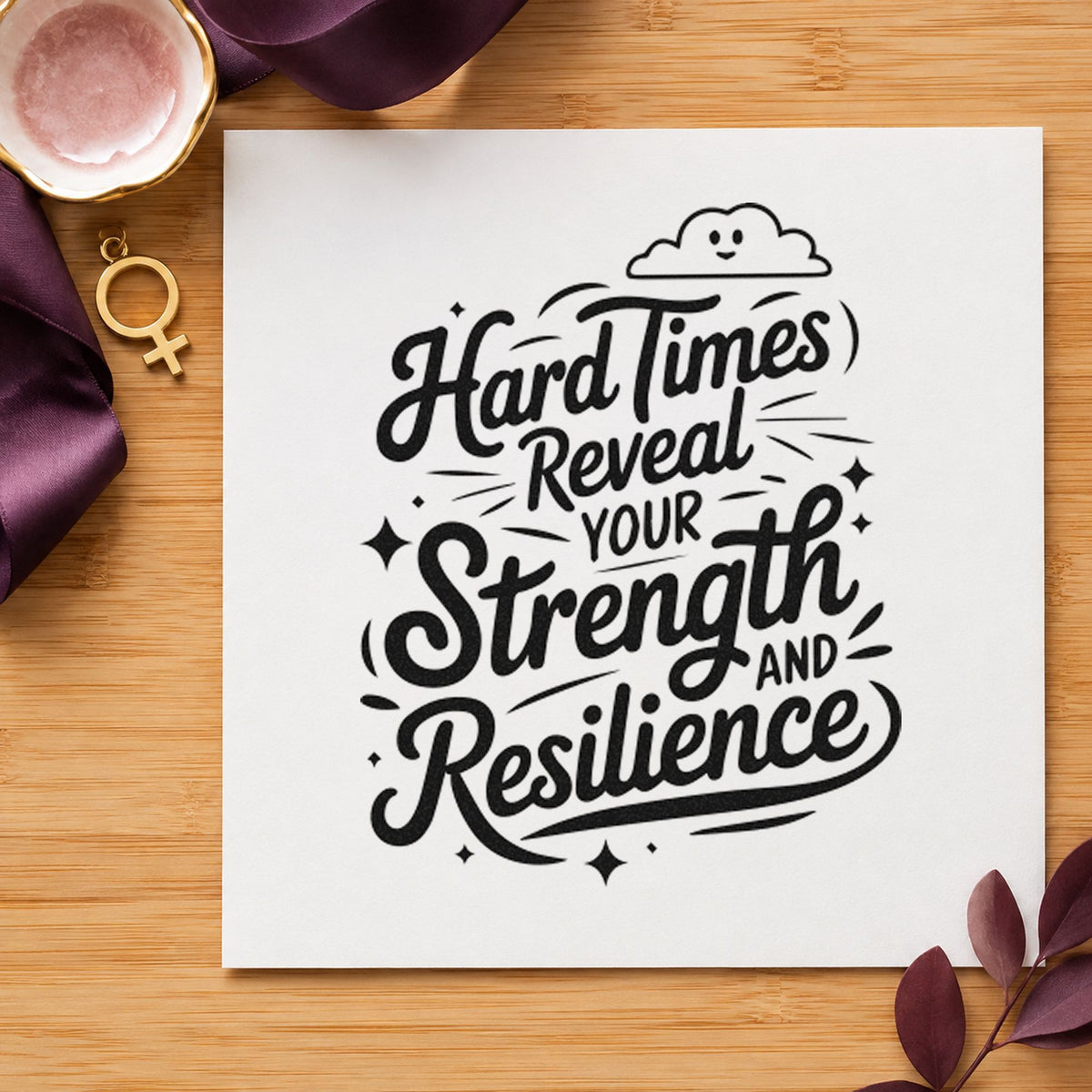 Pre-Inked Hard Times Reveal Your Strength And Resilience Stamp – PSI in use 3