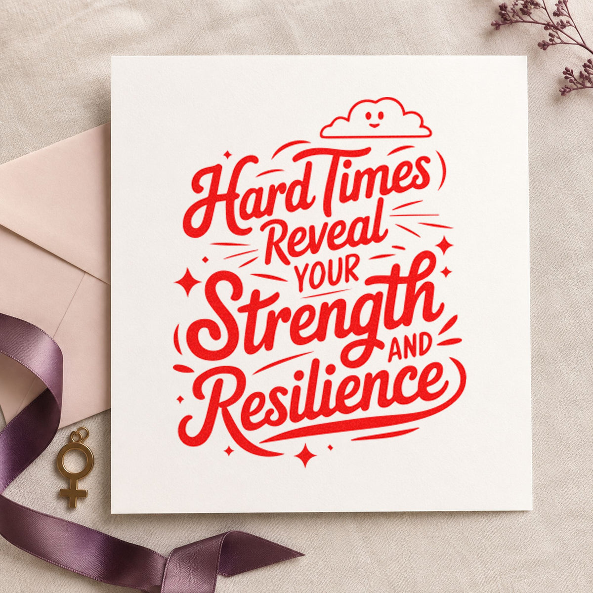 Hard Times Reveal Your Strength And Resilience Pre-Inked Stamp – Slim in use 7