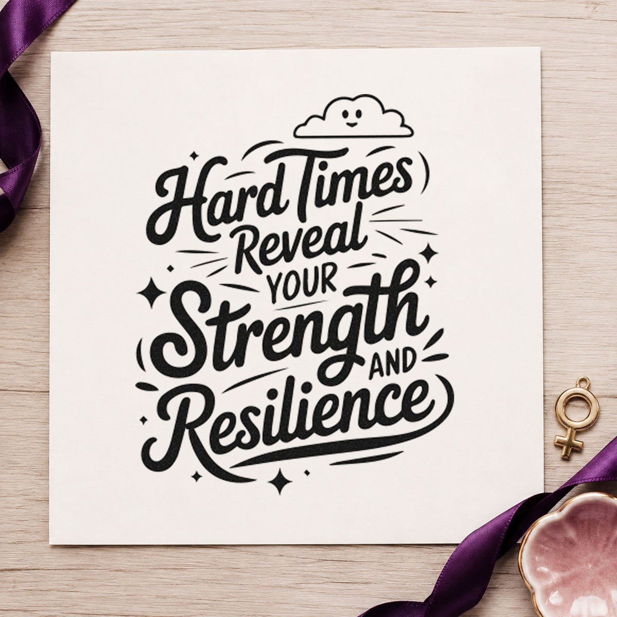 Hard Times Reveal Your Strength And Resilience Pre-Inked Stamp – Slim in use 9