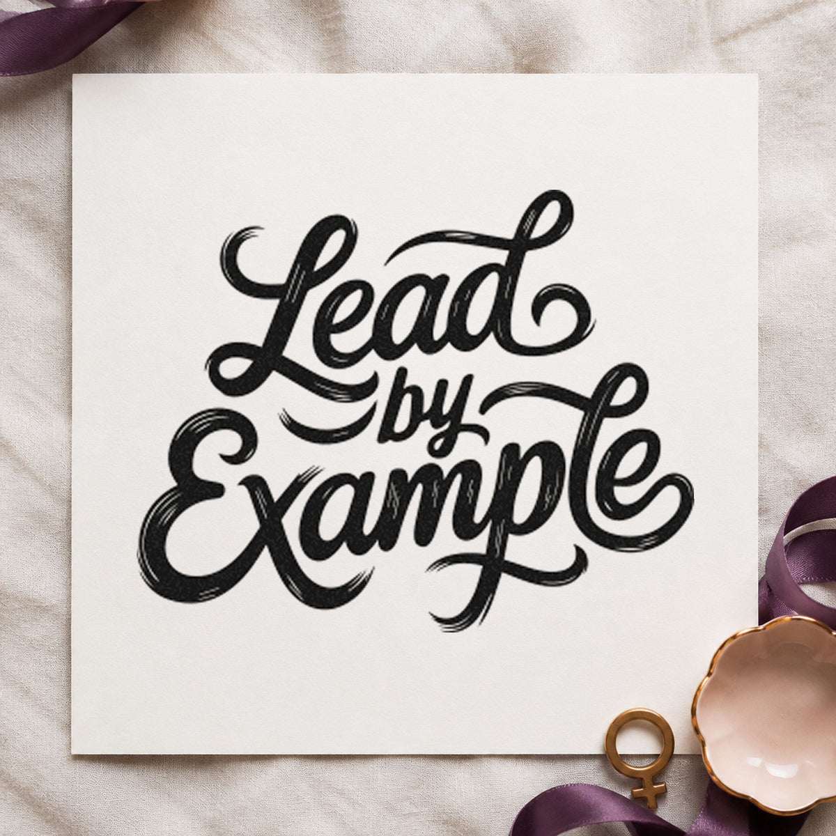 Lead By Example Script Self-Inking Stamp in use 10