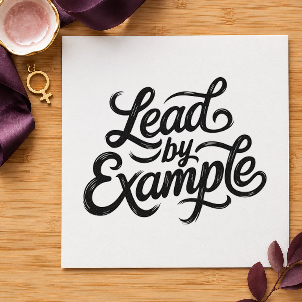 Lead By Example Script PSI Pre-Inked Stamp in use 3
