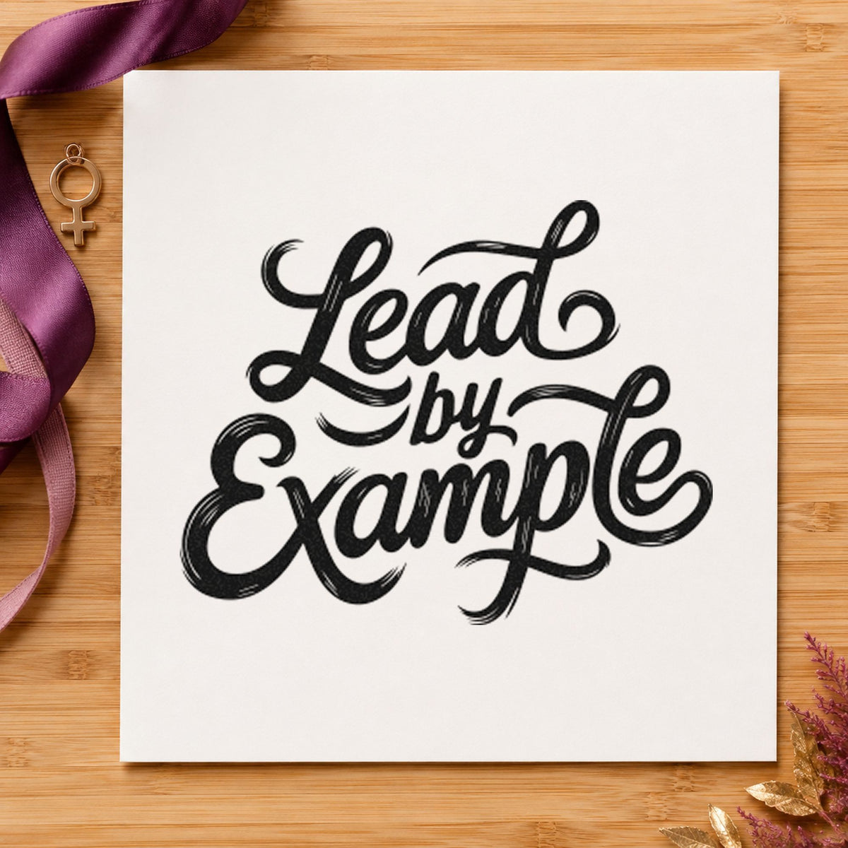 Lead By Example Script Compact Pre-Inked Stamp – Slim in use 4