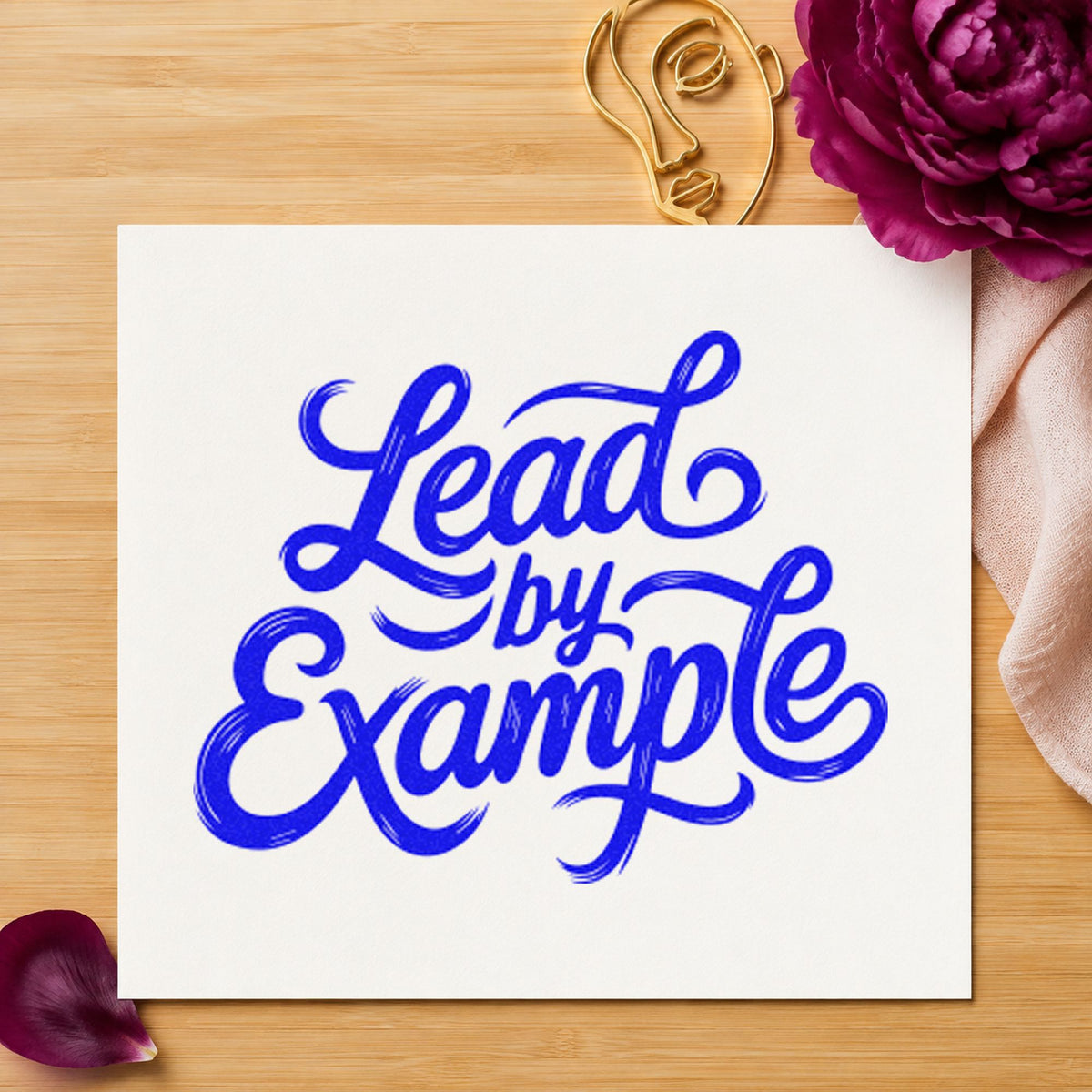 Lead By Example Script PSI Pre-Inked Stamp in use 6