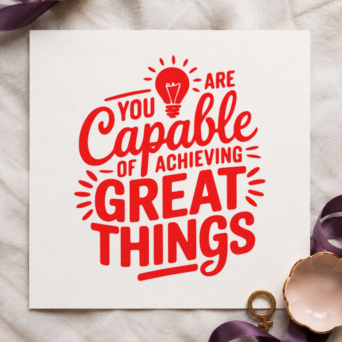You Are Capable Of Achieving Great Things Craft Stamp – Self-Inking in use 7