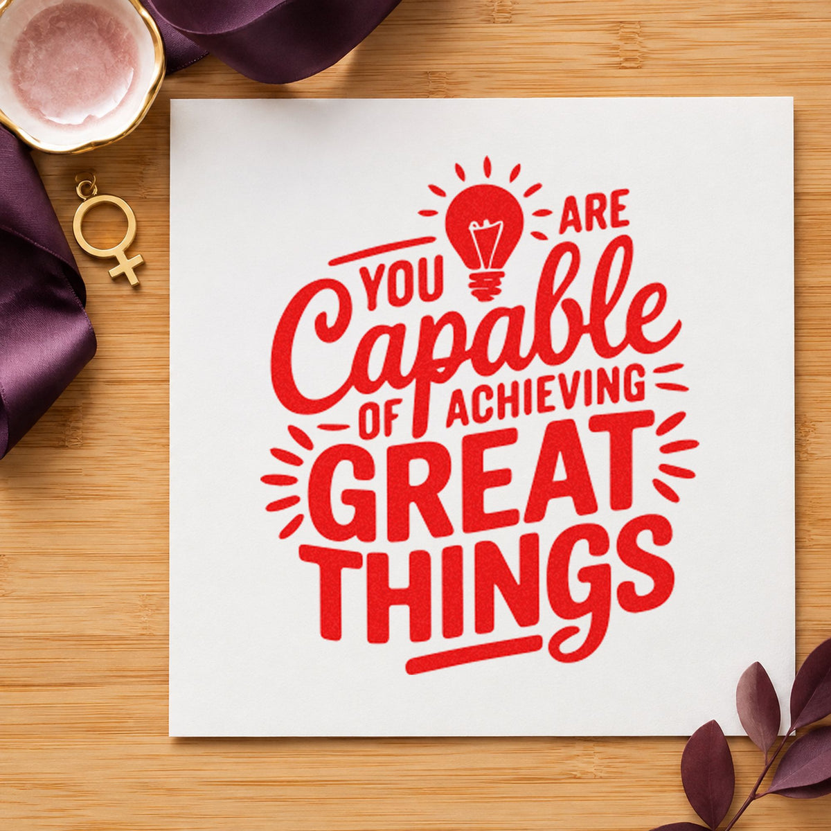 You Are Capable Of Achieving Great Things Craft Stamp – Self-Inking in use 8