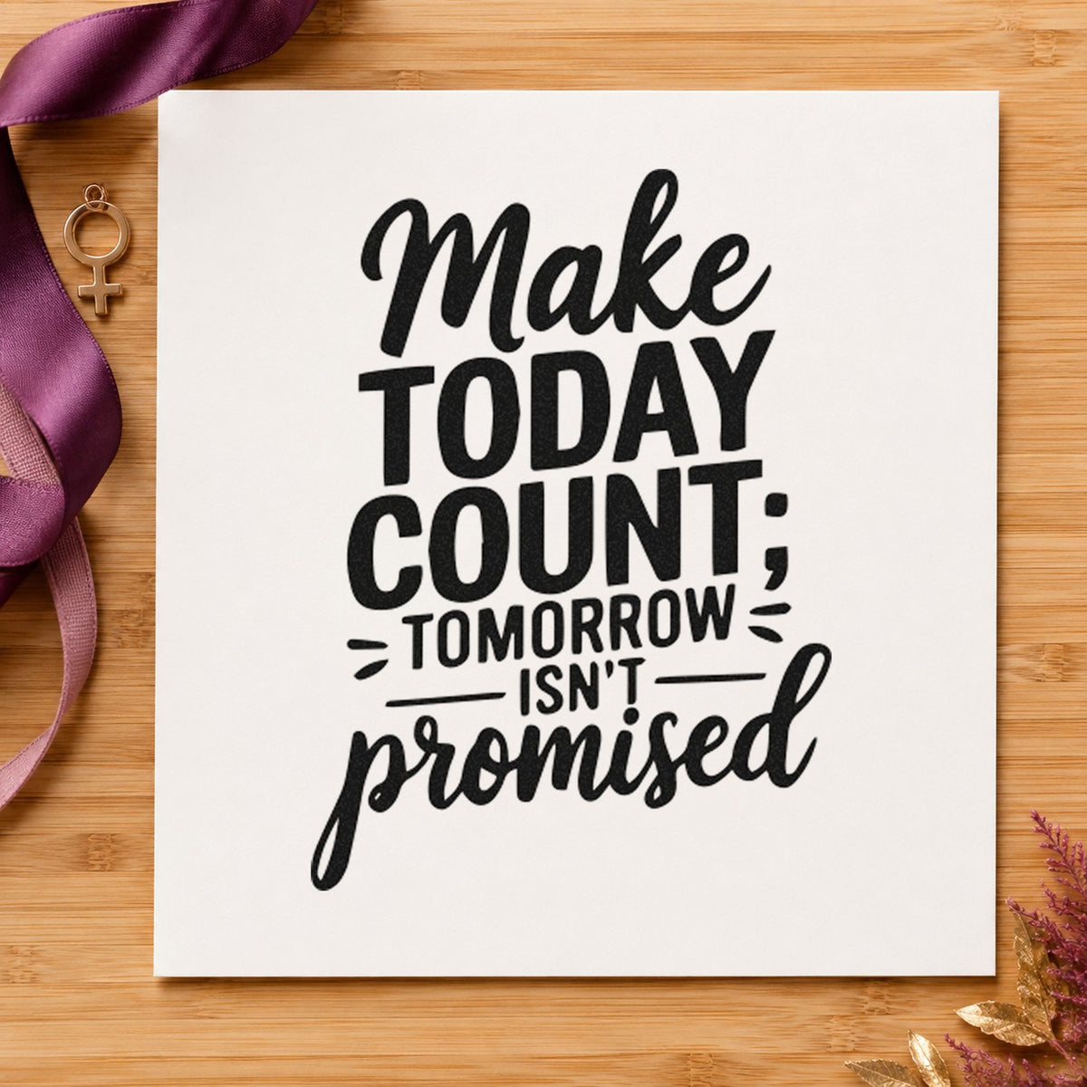 Self-Inking Make Today Count Quote Stamp in use 10