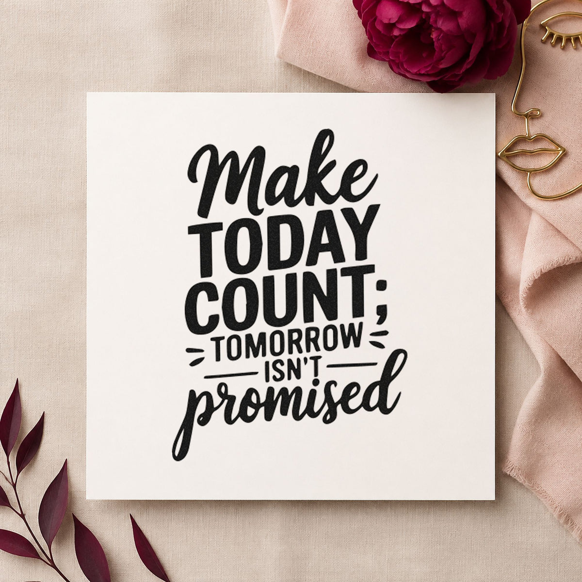 Self-Inking Make Today Count Quote Stamp in use 3