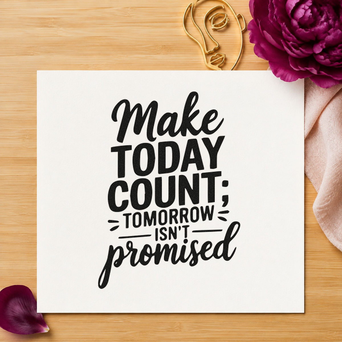 Self-Inking Make Today Count Quote Stamp in use 4