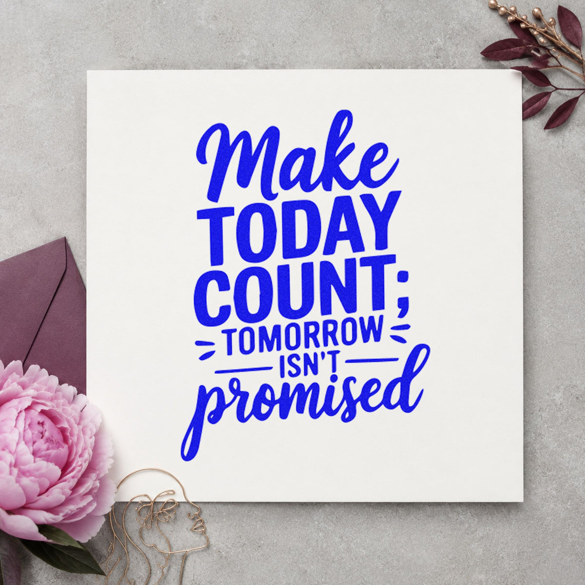 Self-Inking Make Today Count Quote Stamp in use 6