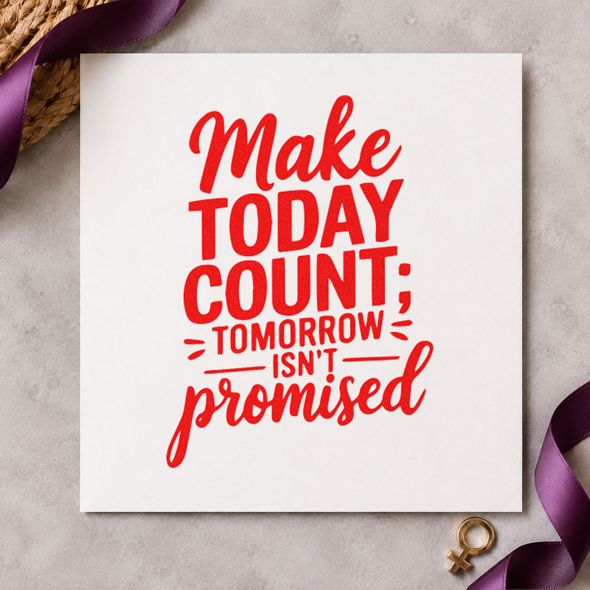 Self-Inking Make Today Count Quote Stamp in use 8