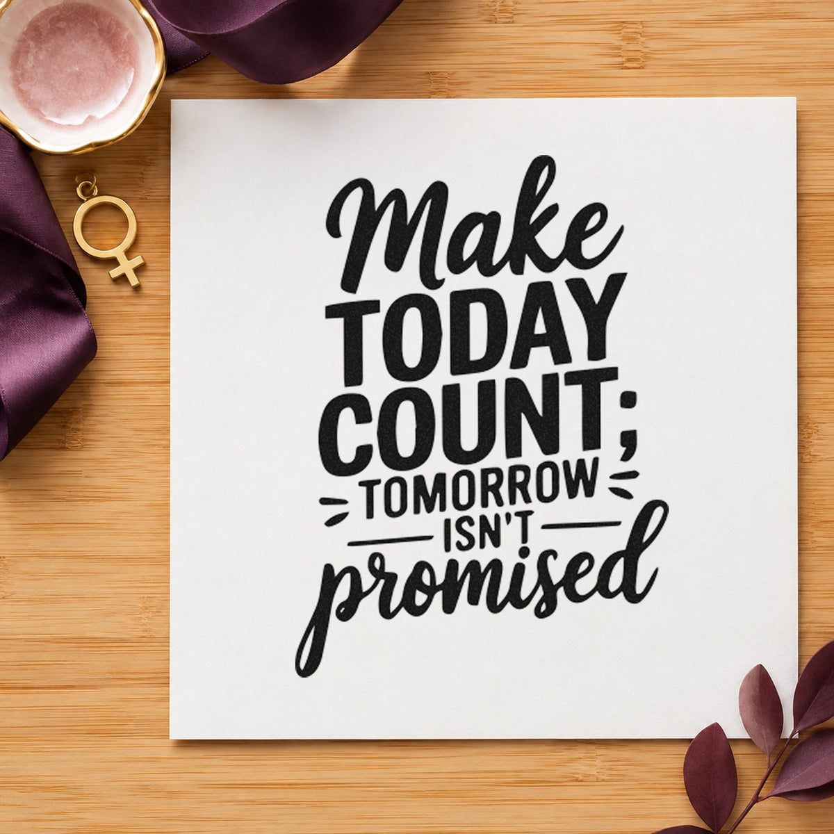 Self-Inking Make Today Count Quote Stamp in use 9