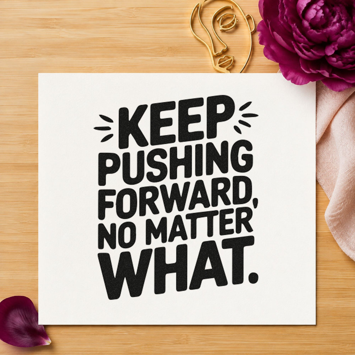 Keep Pushing Forward No Matter What Hand Stamp – Duo in use 10