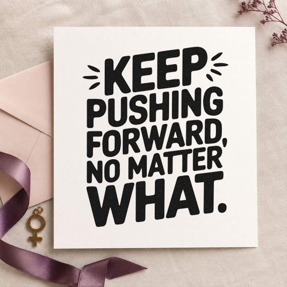 Keep Pushing Forward No Matter What Hand Stamp – Duo in use 3