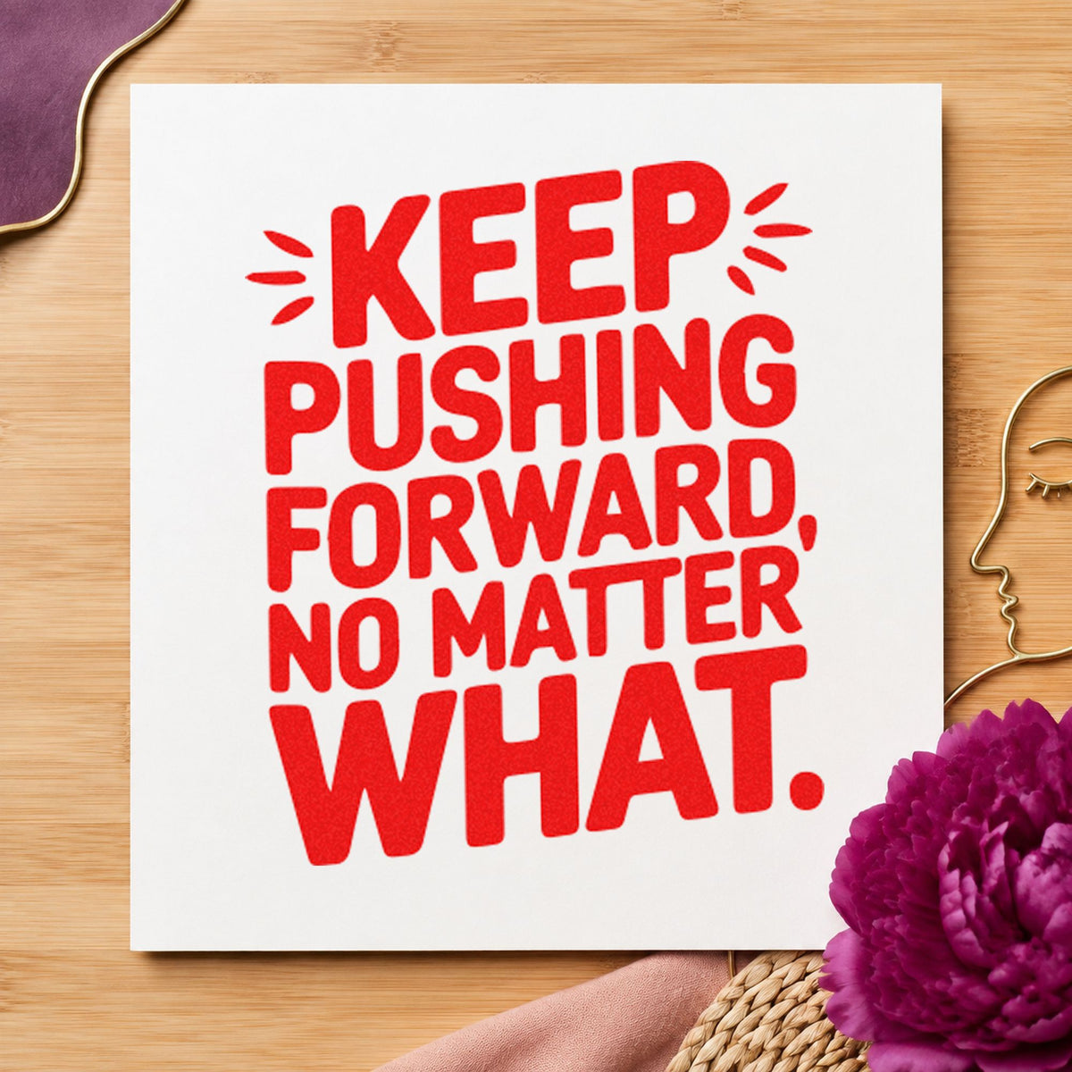 Keep Pushing Forward No Matter What Hand Stamp – Duo in use 7
