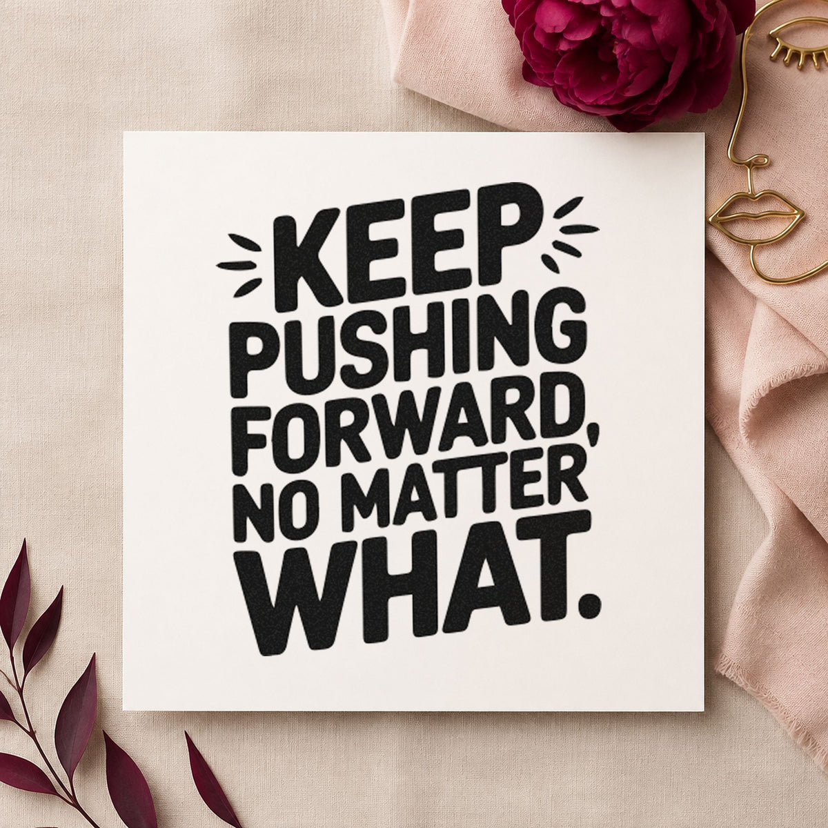Keep Pushing Forward No Matter What Hand Stamp – Duo in use 9