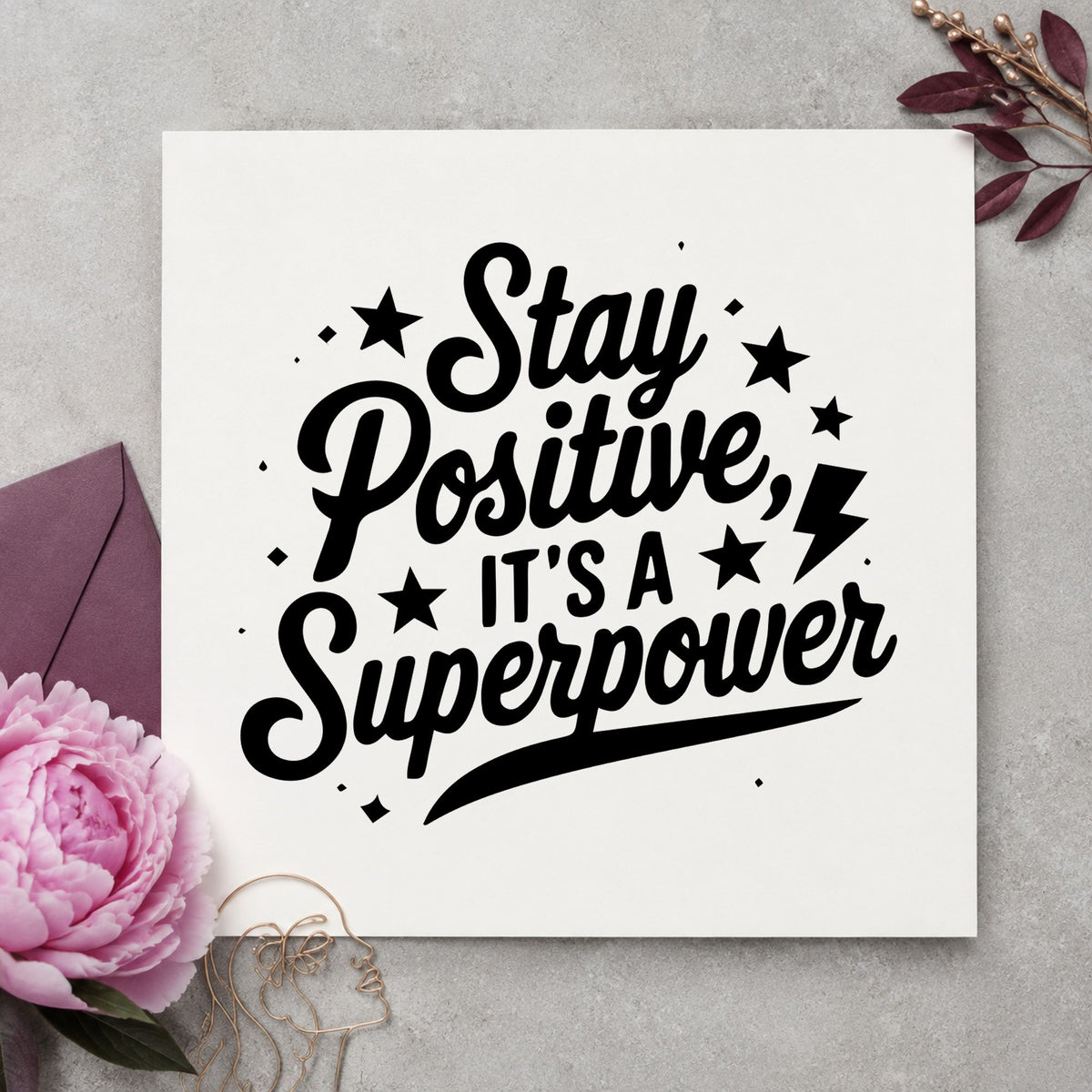 Stay Positive Superpower Stars Pre-Inked Stamp – PSI in use 3