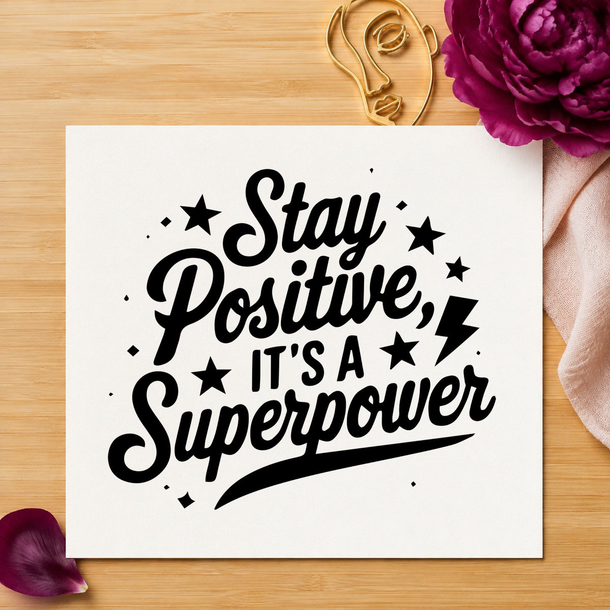 Stay Positive Superpower Stars Pre-Inked Stamp – PSI in use 9