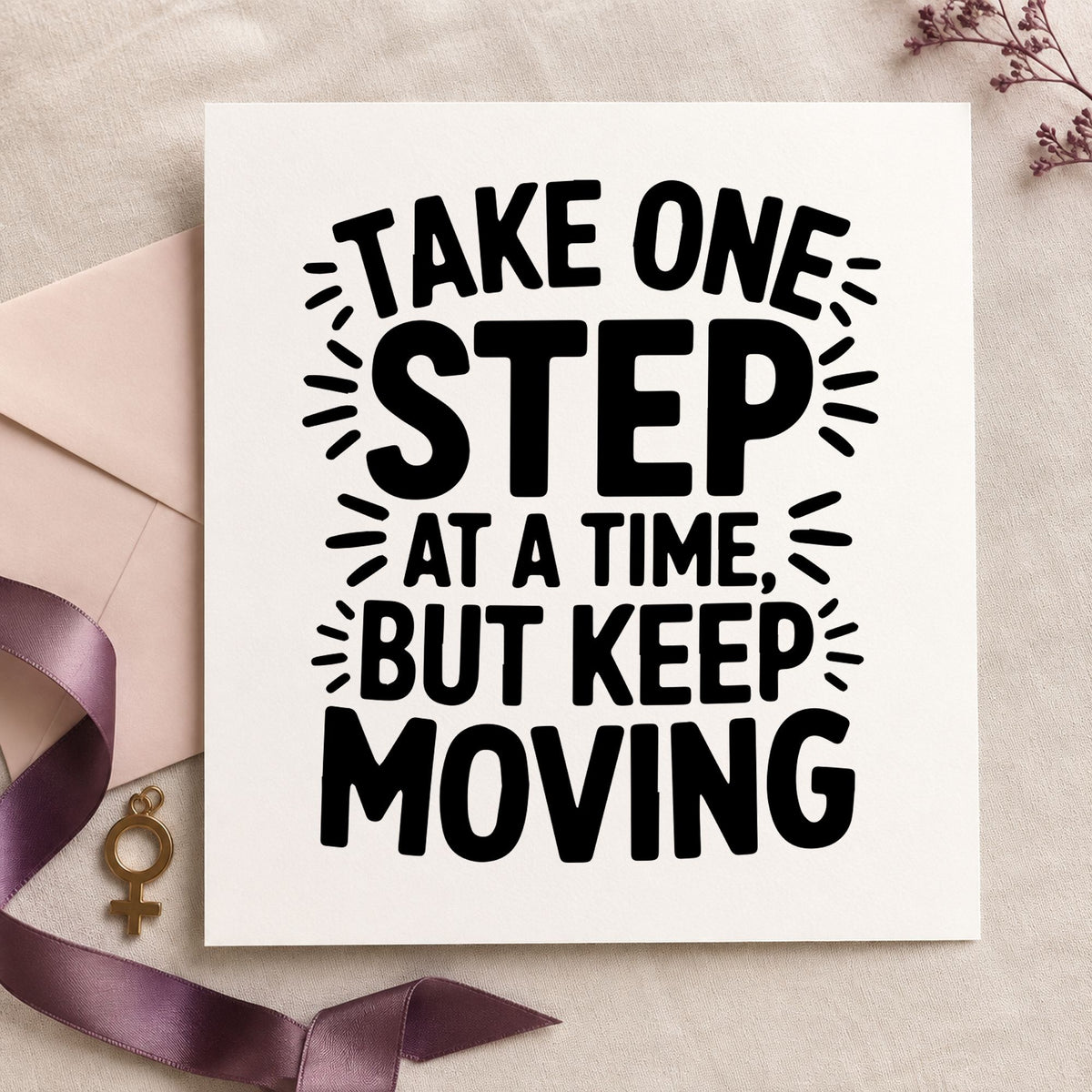 Take One Step Moving Rubber Stamp – Duo Hand in use 3