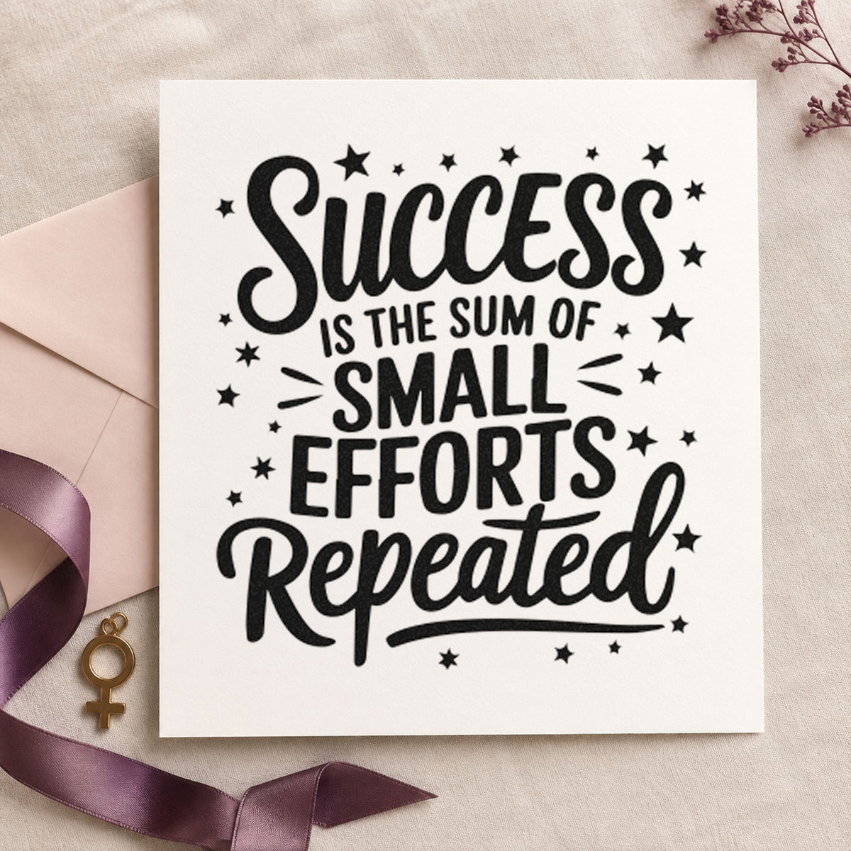 Slim Pre-Inked Success Small Efforts Repeated Stamp in use 4