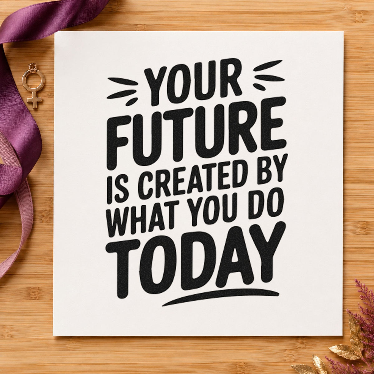 Your Future Is Created By What You Do Today Pre-Inked Stamp – Slim in use 4