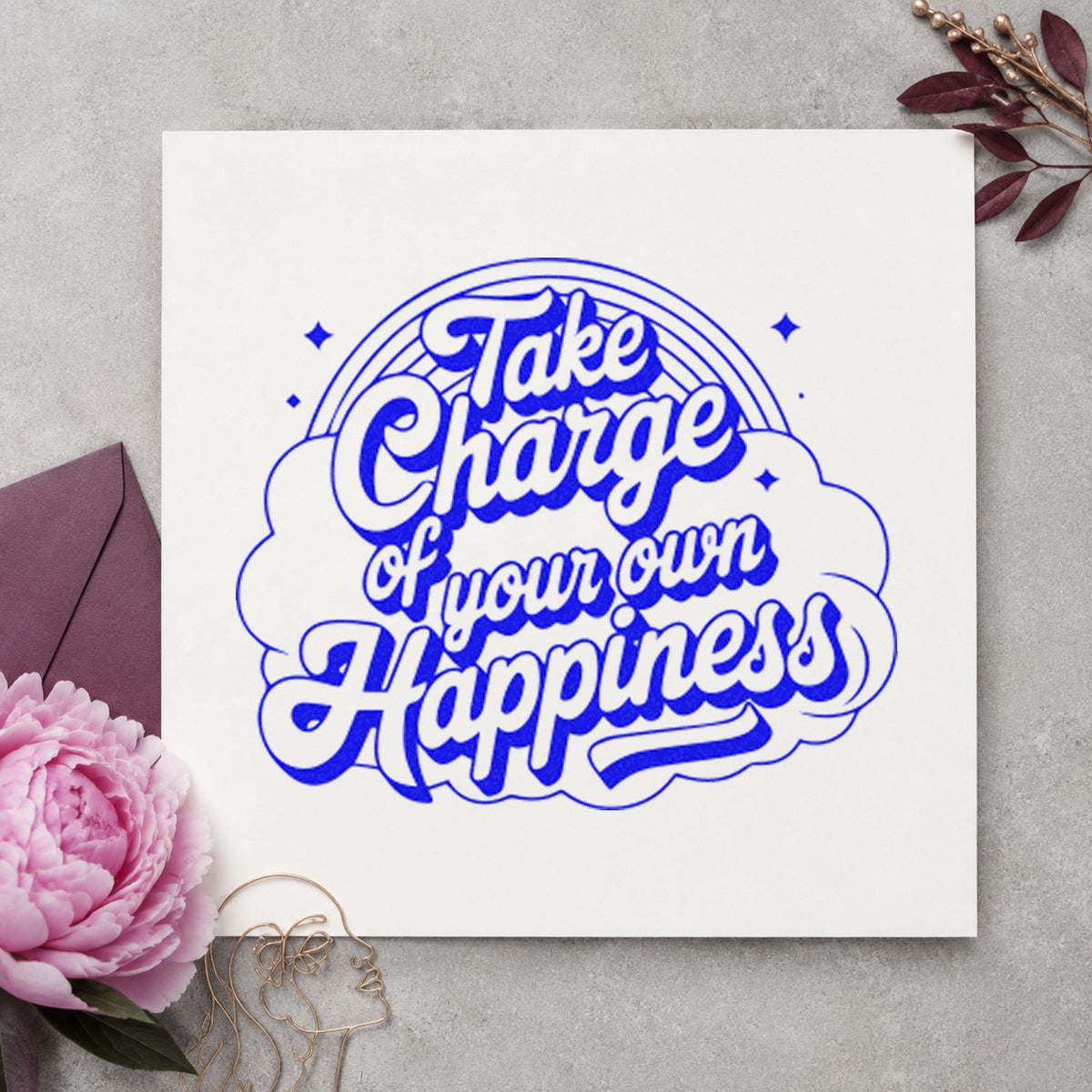 Take Charge Own Happiness Self-Inking Stamp in use 6