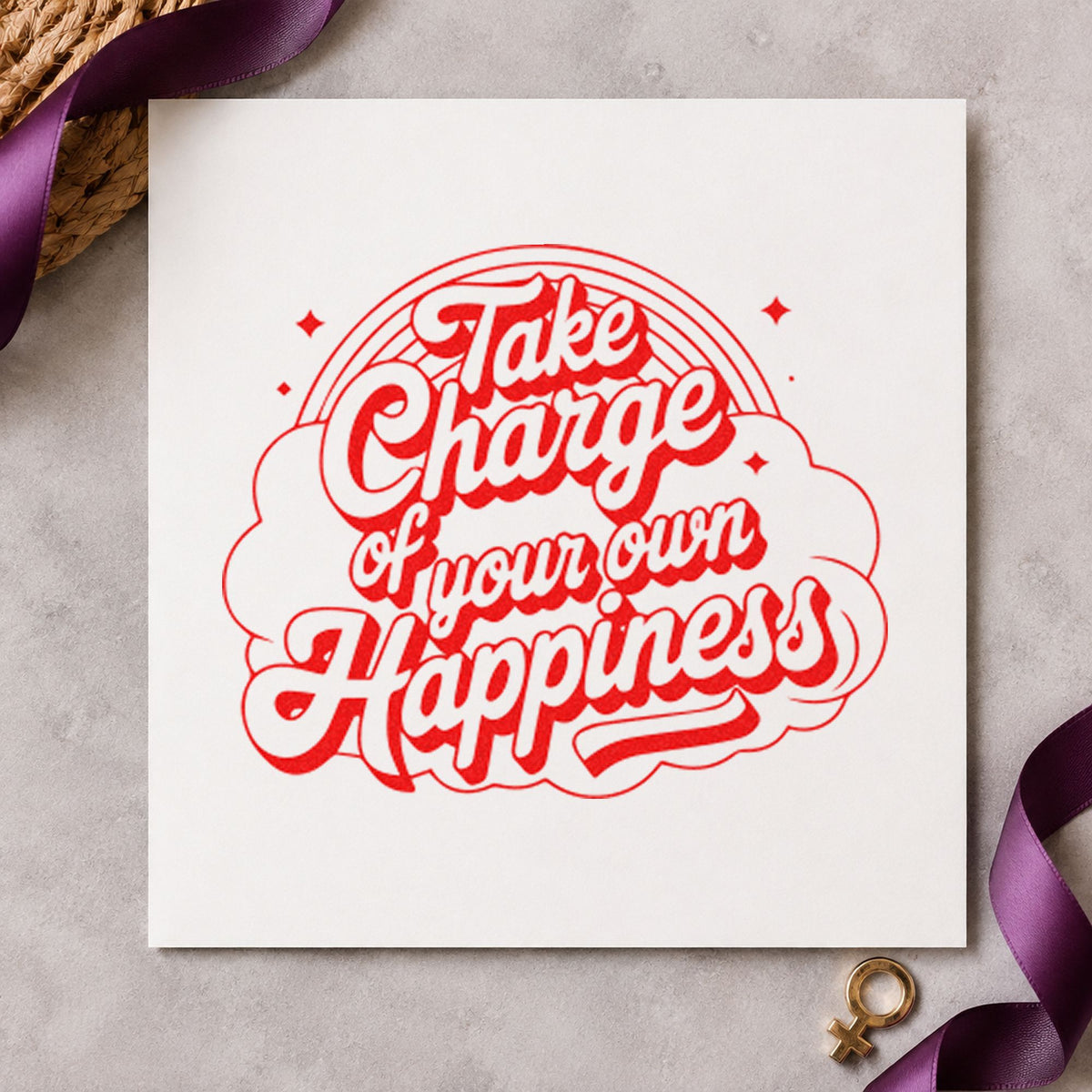 Take Charge Own Happiness Self-Inking Stamp in use 8
