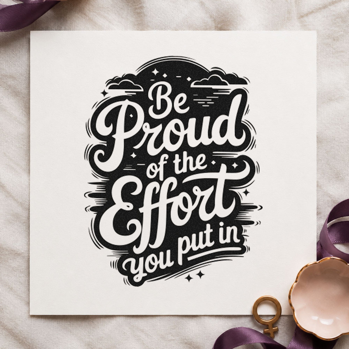 Be Proud Your Effort Lettering Pre-Inked Stamp – Slim in use 3