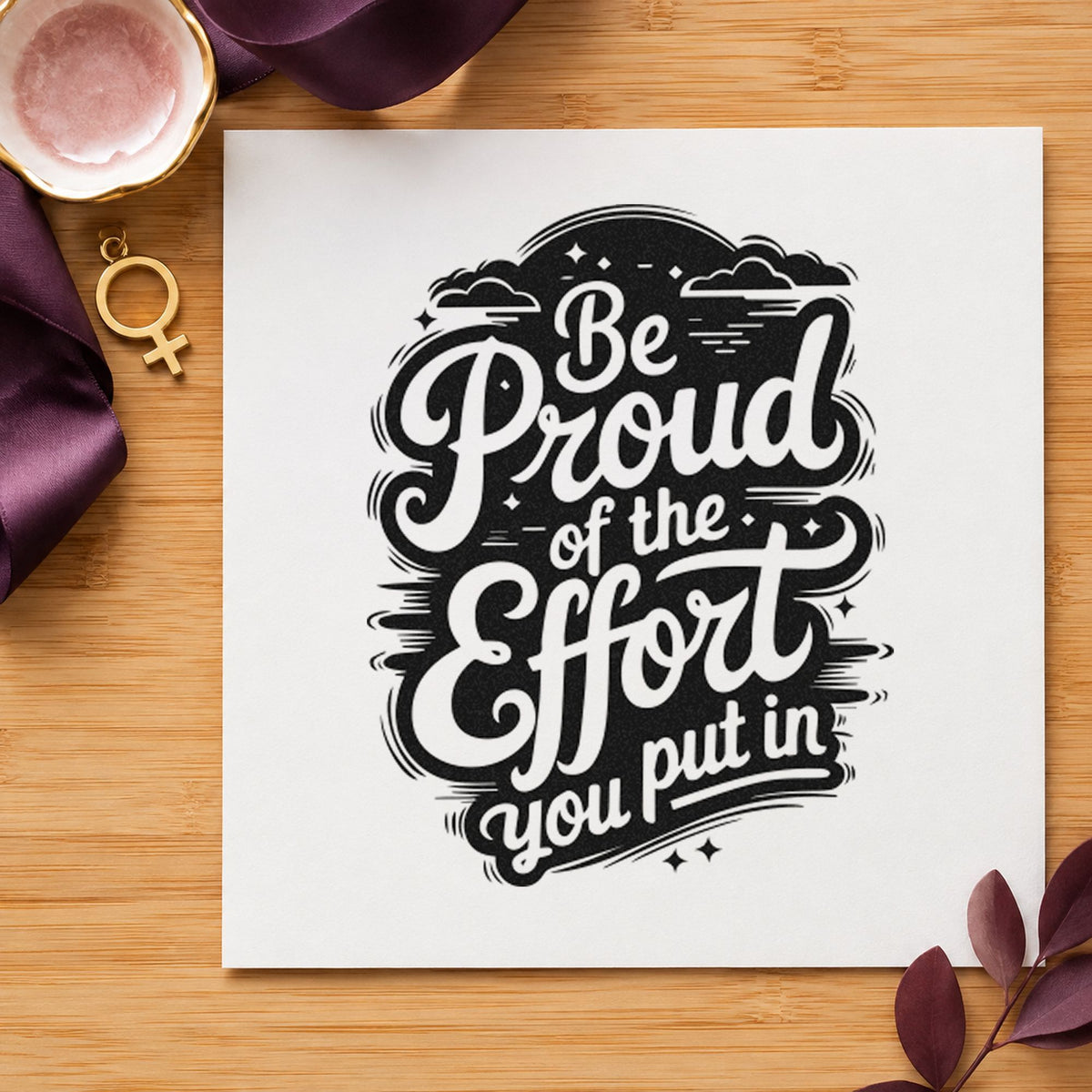 Be Proud Your Effort Lettering Pre-Inked Stamp – Slim in use 4