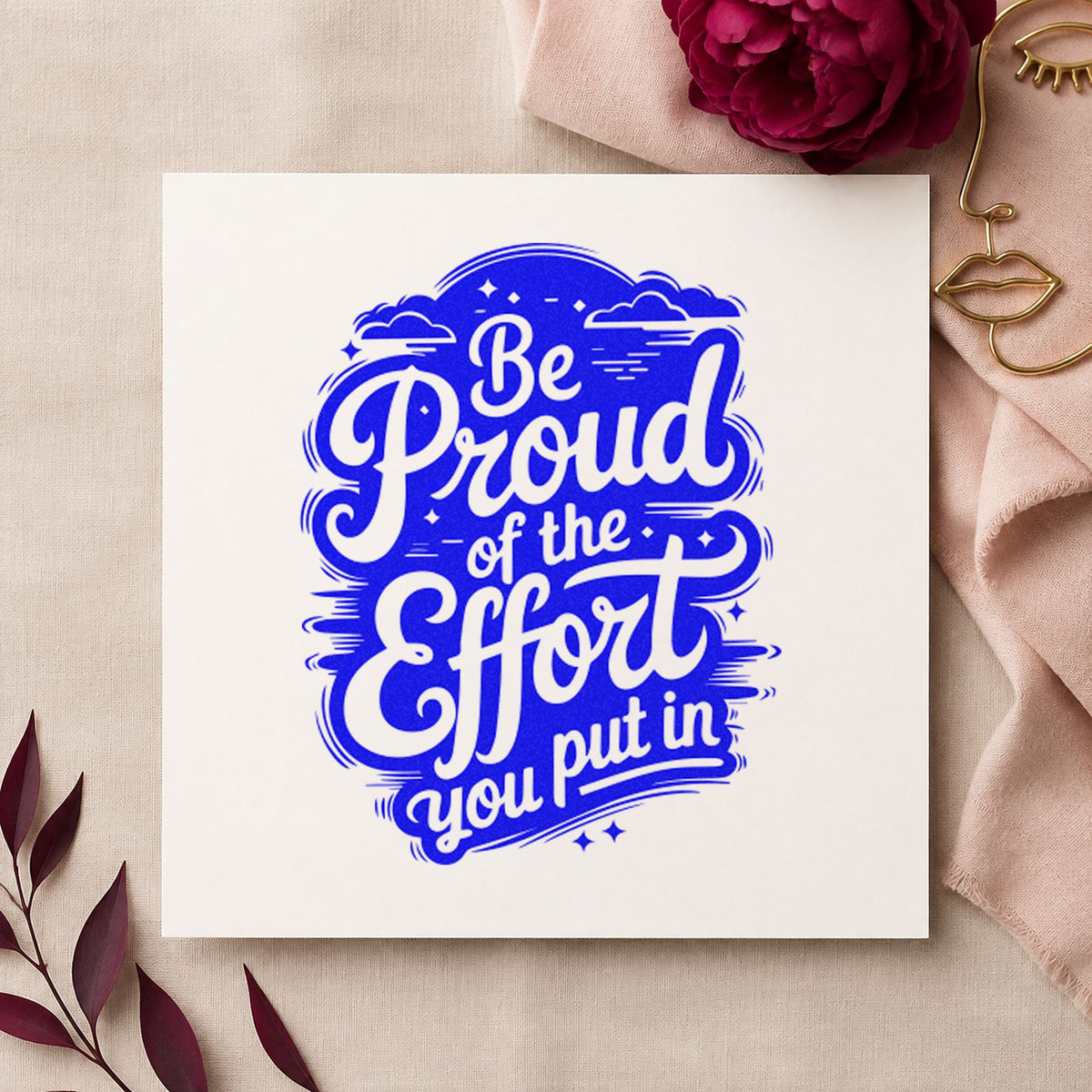 Be Proud Your Effort Lettering Pre-Inked Stamp – Slim in use 6