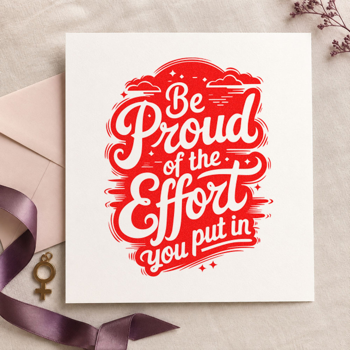 Be Proud Your Effort Lettering Pre-Inked Stamp – Slim in use 8