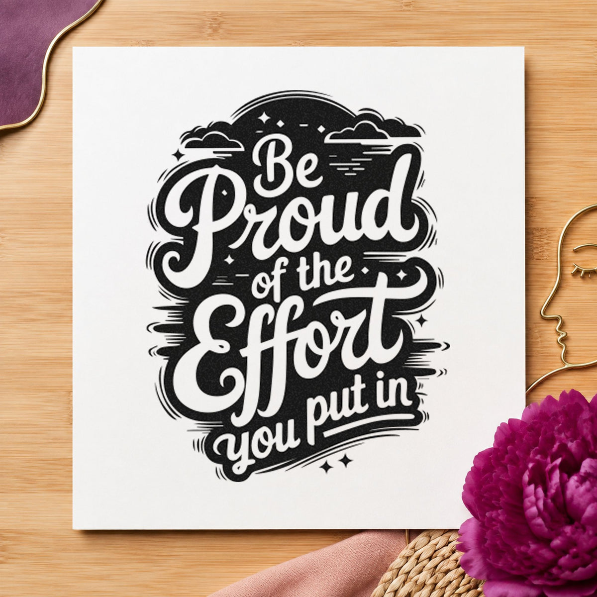 Be Proud Your Effort Lettering Pre-Inked Stamp – Slim in use 9