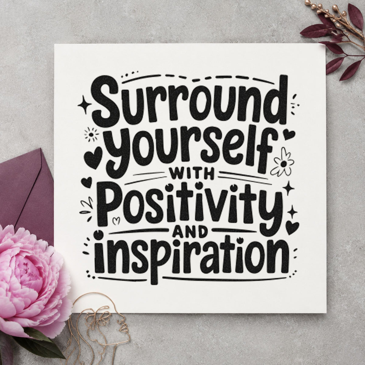 Self-Inking Surround Yourself With Positivity Stamp in use 10